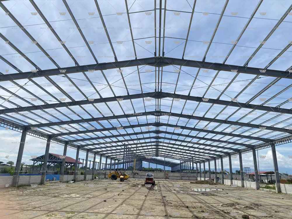 Indonesia 100m × 30m Steel Structure Warehouse