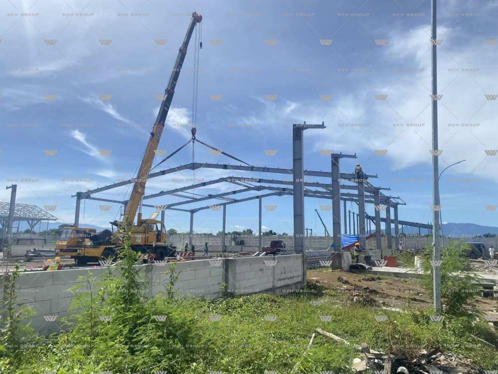 Indonesia 100m × 30m Steel Structure Warehouse(图3) Indonesia 100m × 30m Steel Structure Warehouse(图3)